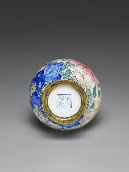 銅胎畫琺瑯玉堂富貴瓶