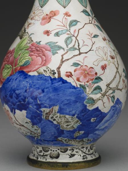 銅胎畫琺瑯玉堂富貴瓶