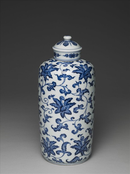 青花花卉紋蓋罐