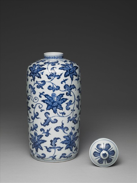 青花花卉紋蓋罐