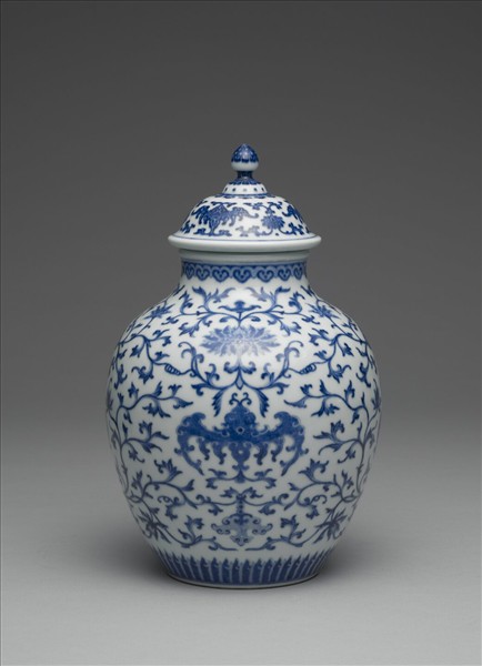青花蓋罐