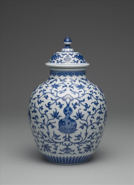 青花蓋罐