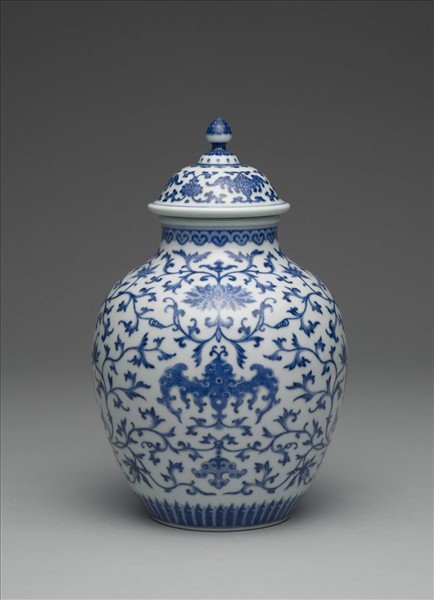 青花蓋罐