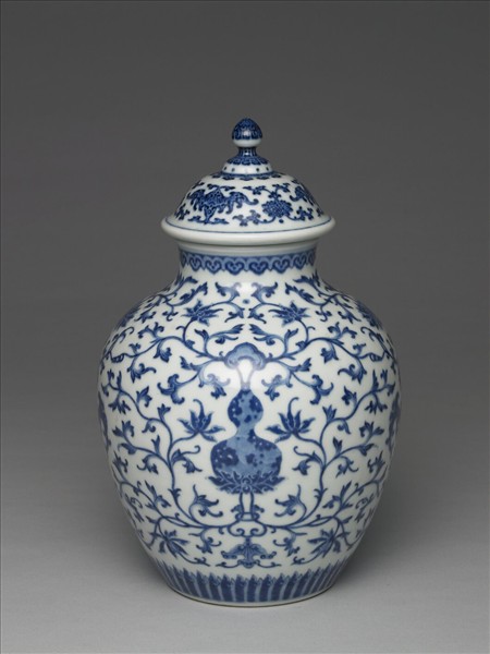 青花蓋罐