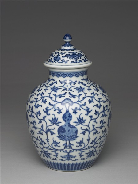 青花蓋罐