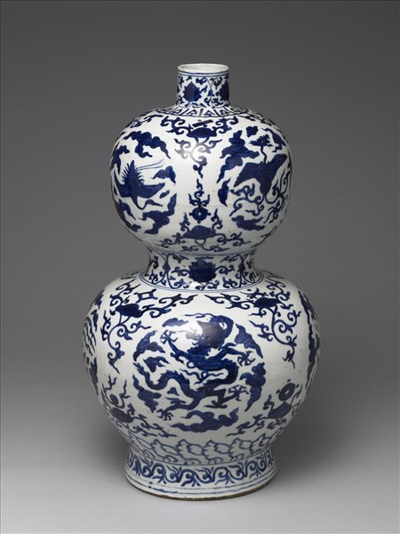 青花龍紋葫蘆式瓶