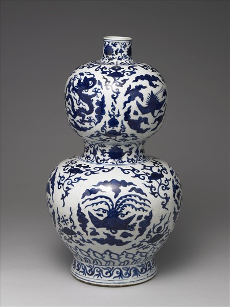 青花龍紋葫蘆式瓶