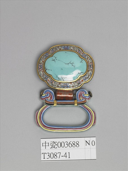 粉彩描金花卉紋帶板