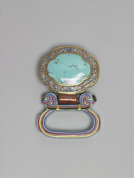 粉彩描金花卉紋帶板