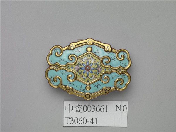 粉彩松石色描金帶板