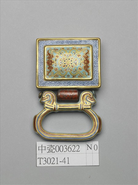 粉彩番蓮紋描金帶板