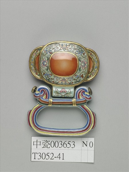 粉彩番蓮紋描金帶板