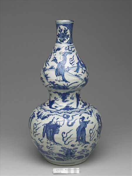 青花八仙圖葫蘆瓶