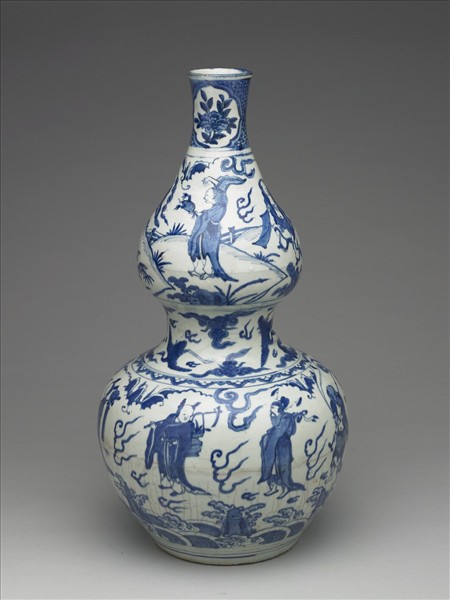 青花八仙圖葫蘆瓶