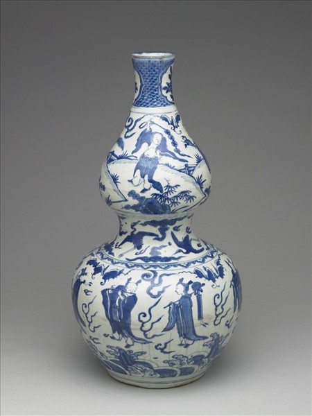青花八仙圖葫蘆瓶