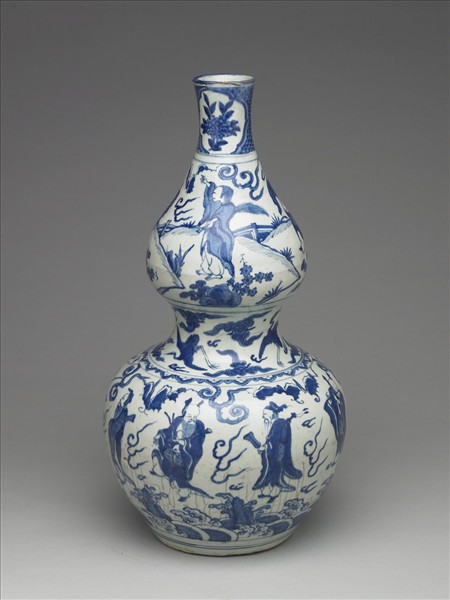 青花八仙圖葫蘆瓶