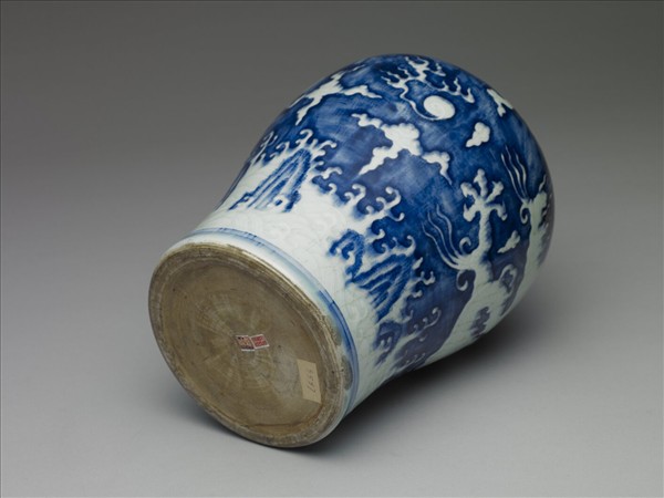 青花波濤白龍紋梅瓶