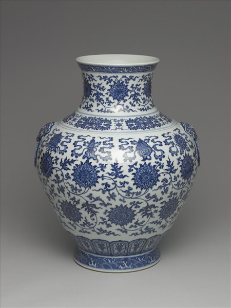 青花八寶番蓮紋罐