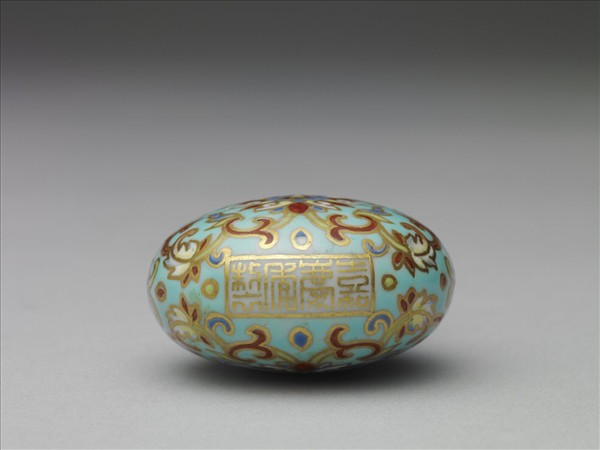 粉彩湖綠地纏枝花卉紋葫蘆式鼻煙壺