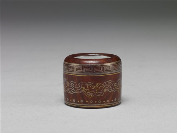 仿木紋釉瓷扳指