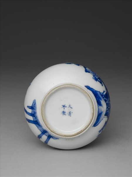 青花梅竹雙清渣斗