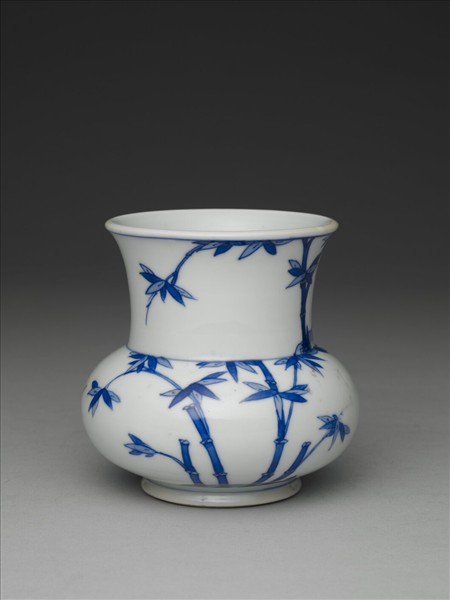 青花梅竹雙清渣斗