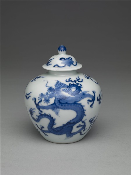 青花龍紋蓋罐