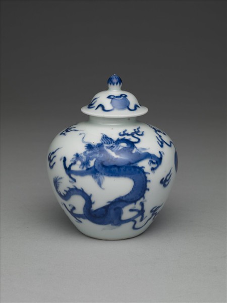 青花龍紋蓋罐