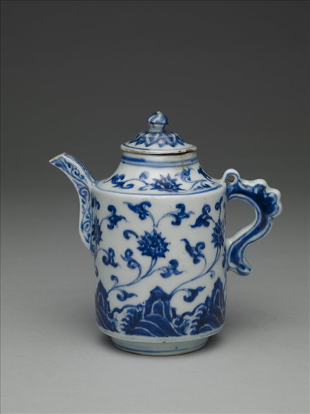 青花壽山福海蓮紋壺