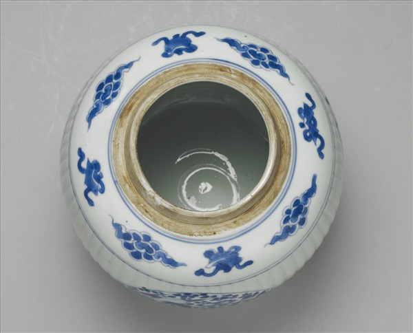 青花博古圖蓋罐