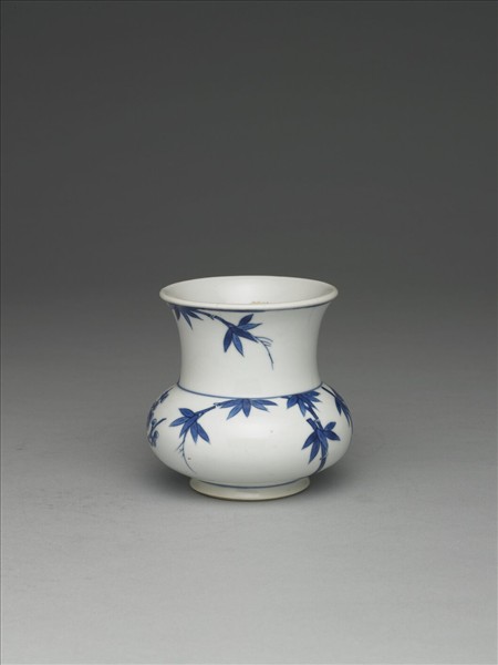 青花梅竹雙清渣斗