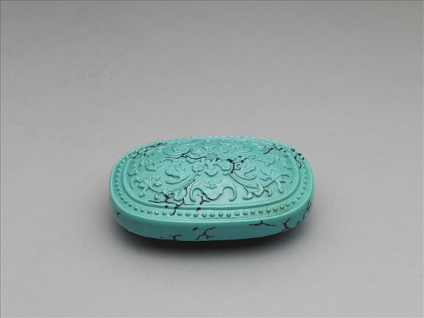 松石綠釉福壽紋帶扣