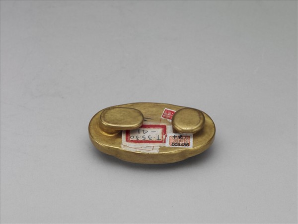 松石釉金紅彩帶扣