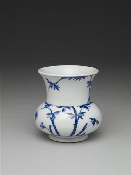 青花梅竹雙清渣斗