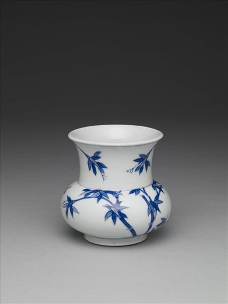 青花梅竹雙清渣斗