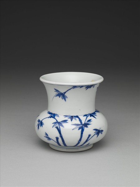 青花梅竹雙清渣斗