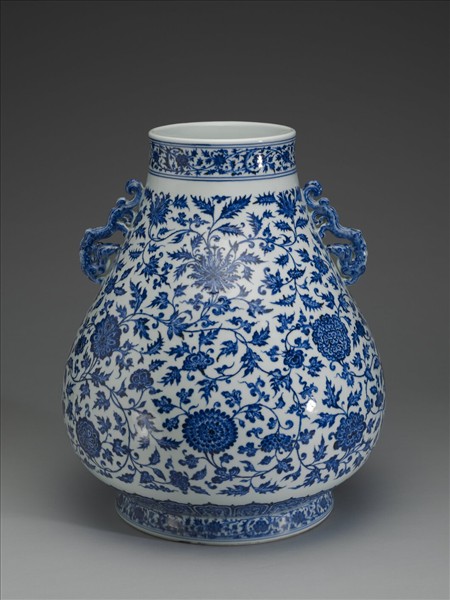 青花花卉紋天祿尊