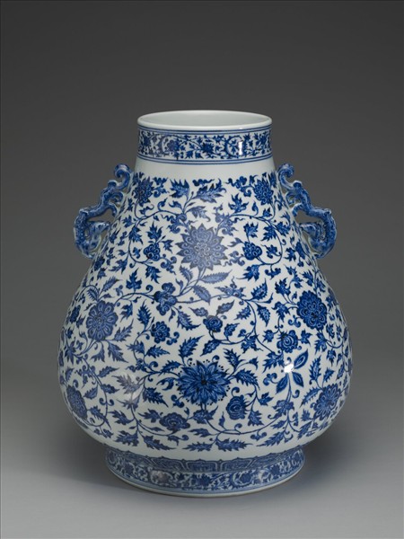 青花花卉紋天祿尊