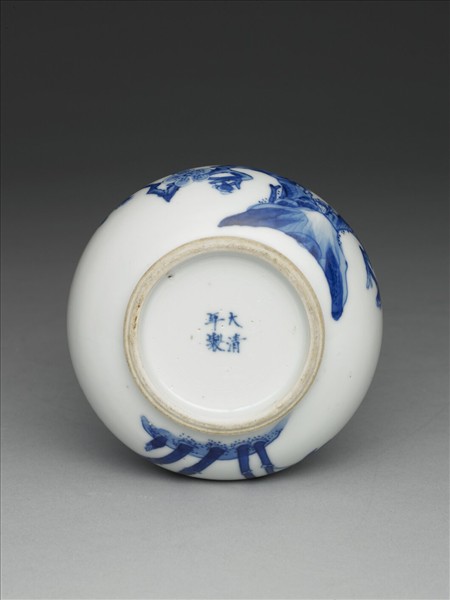 青花梅竹雙清渣斗