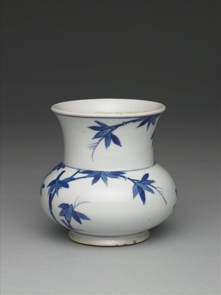 青花梅竹雙清渣斗