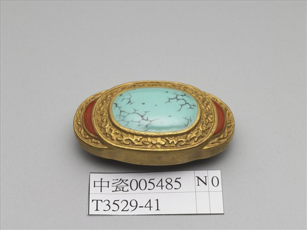 松石釉金紅彩帶扣