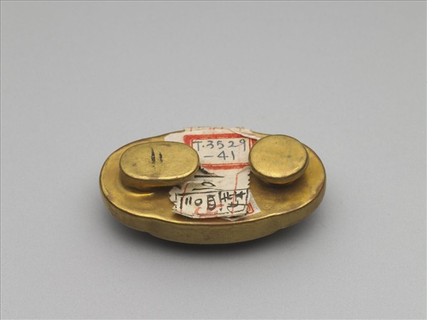 松石釉金紅彩帶扣