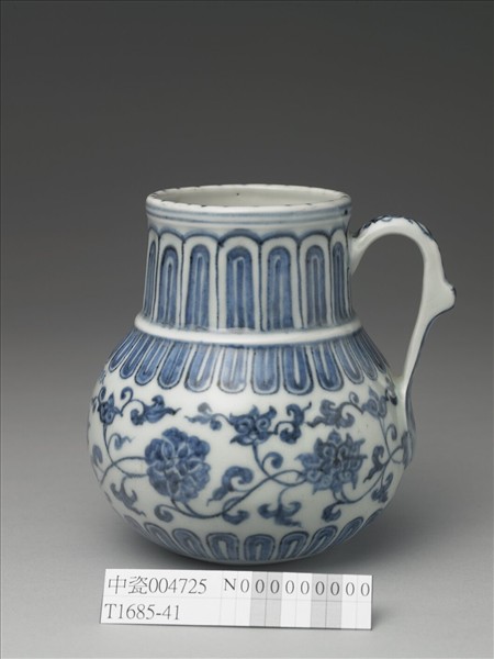 青花花卉紋花澆