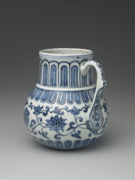 青花花卉紋花澆