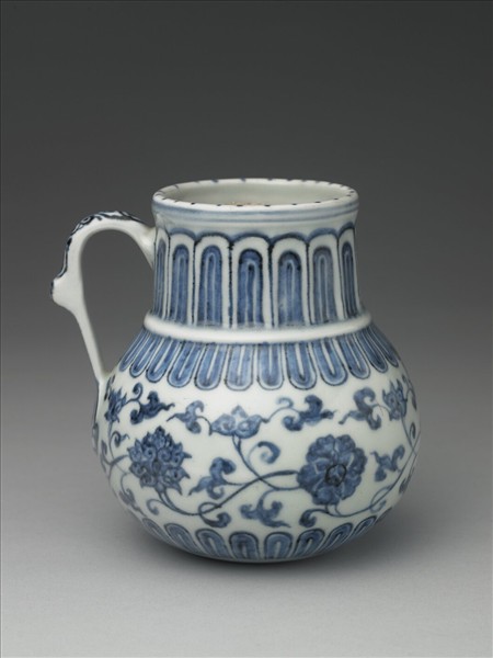 青花花卉紋花澆