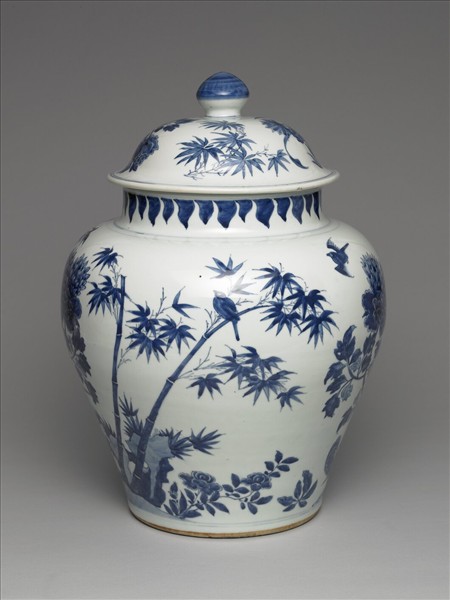 青花蓋罐