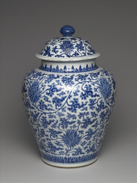 青花蓋罐