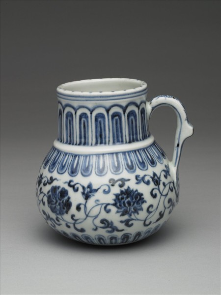 青花花卉紋花澆