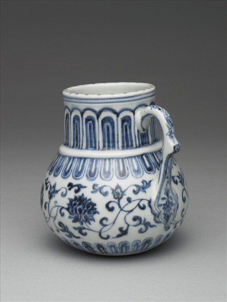 青花花卉紋花澆