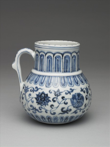 青花花卉紋花澆